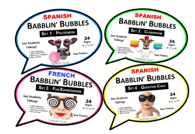 SPANISH BABBLIN' BUBBLES All Sets 1-4 - Click Image to Close