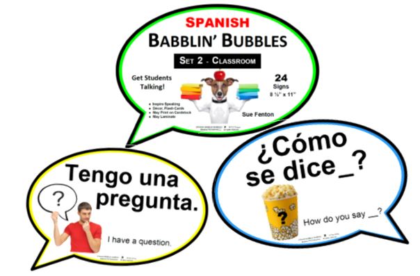SPANISH BABBLIN' BUBBLES - Set 2 CLASSROOM