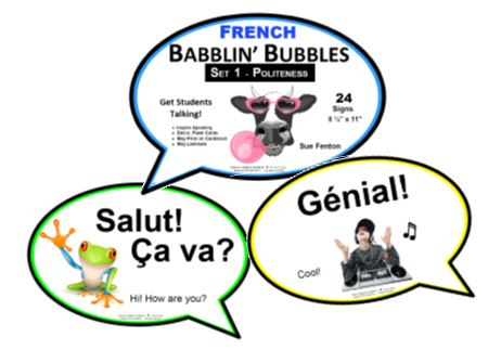FRENCH BABBLIN' BUBBLES - Set 1 POLITENESS - Click Image to Close