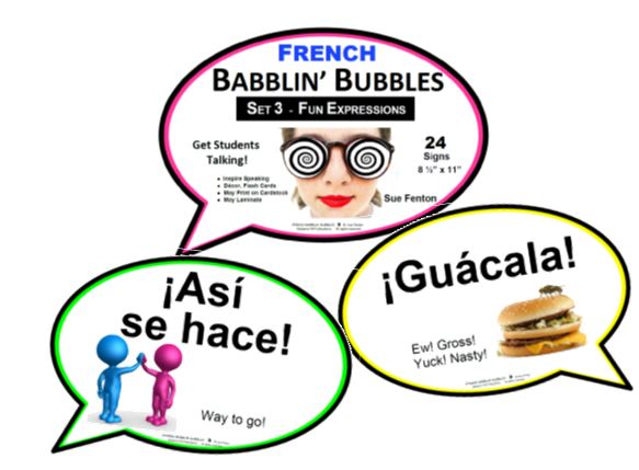 SPANISH BABBLIN' BUBBLES Set 3 FUN EXPRESSIONS