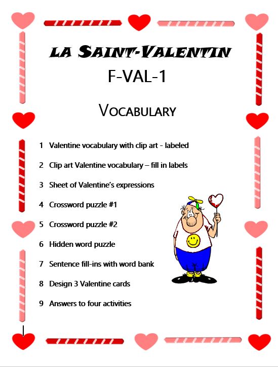 F-Val-1: La Saint-Valentin Vocabulary Packet