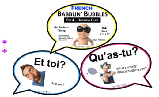 FRENCH BABBLIN' BUBBLES - Set 4 QUESTION CUES